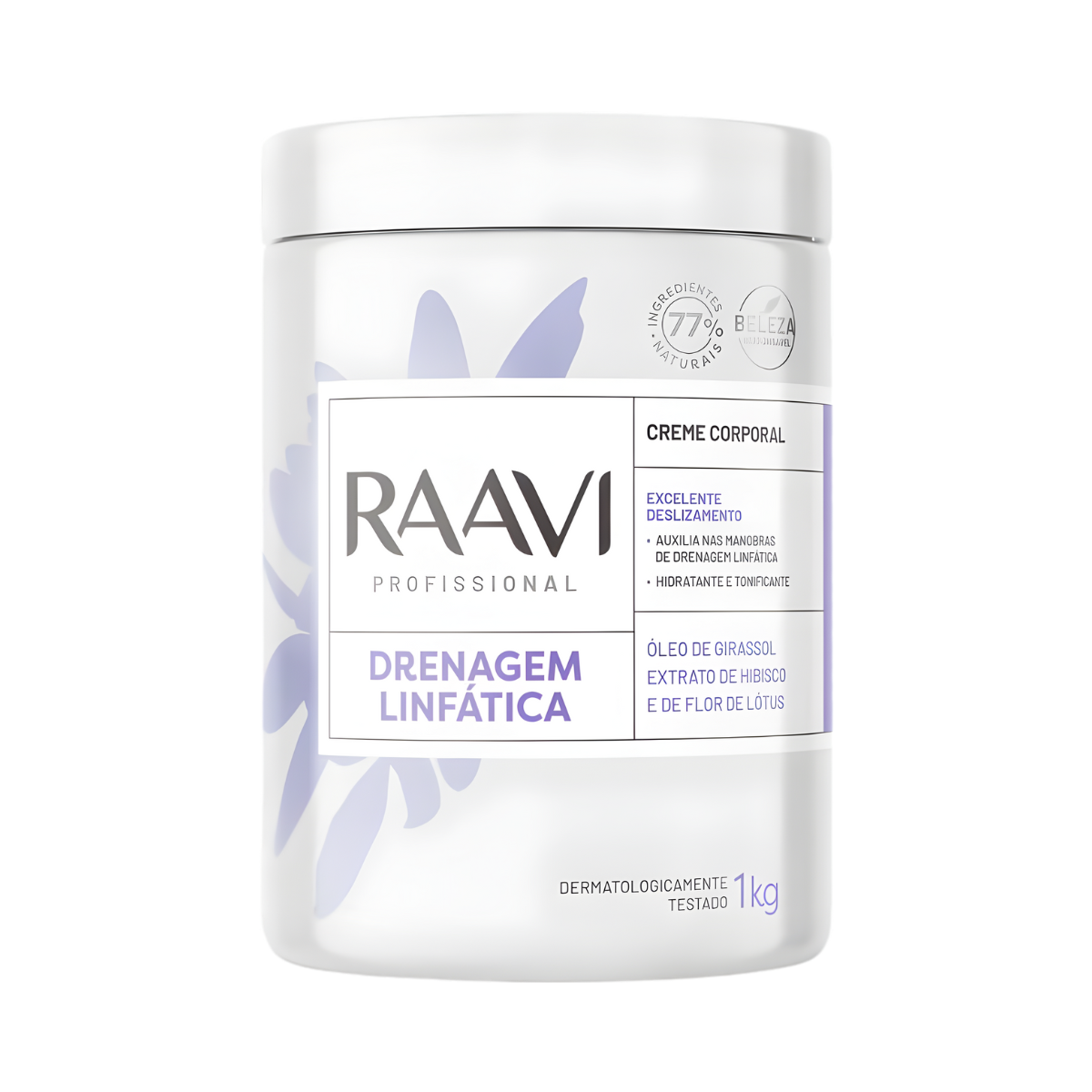 Creme de Drenagem Linfática Raavi para ritual corporal de inverno contra retenção de líquidos