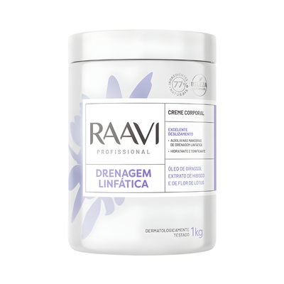 Creme de Drenagem Linfática Raavi para ritual corporal de inverno contra retenção de líquidos