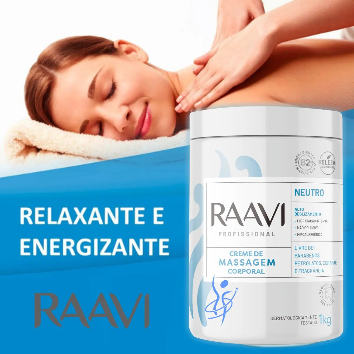 Creme de Massagem Neutro Corporal - 1kg Raavi