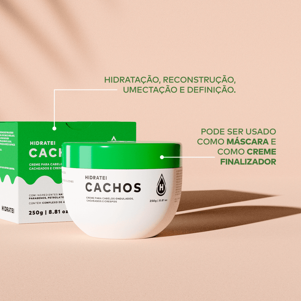 Kit Cachos Hidratei Shampoo + Super Máscara + Spray Leave-in
