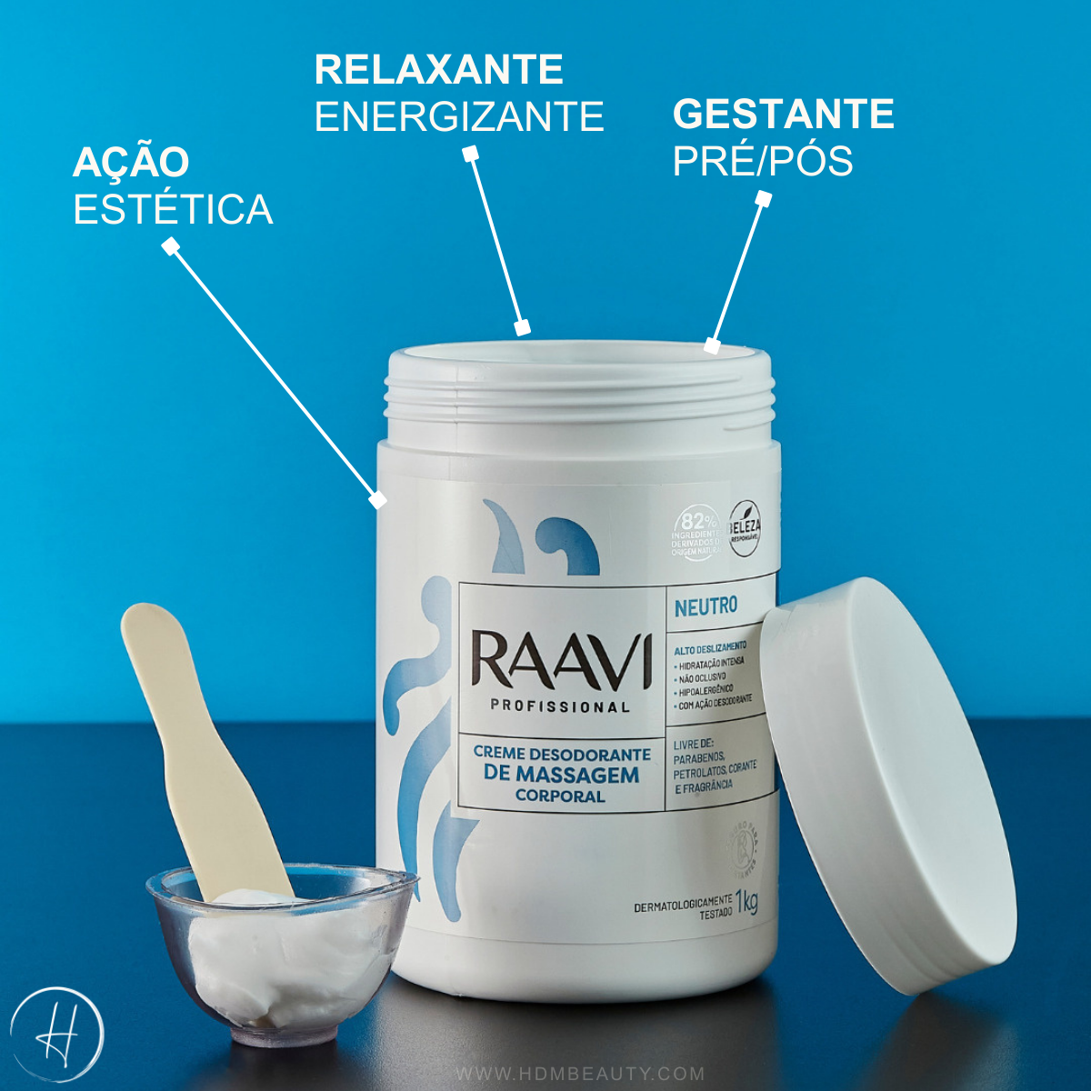 Creme de Massagem Neutro Corporal - 1kg Raavi