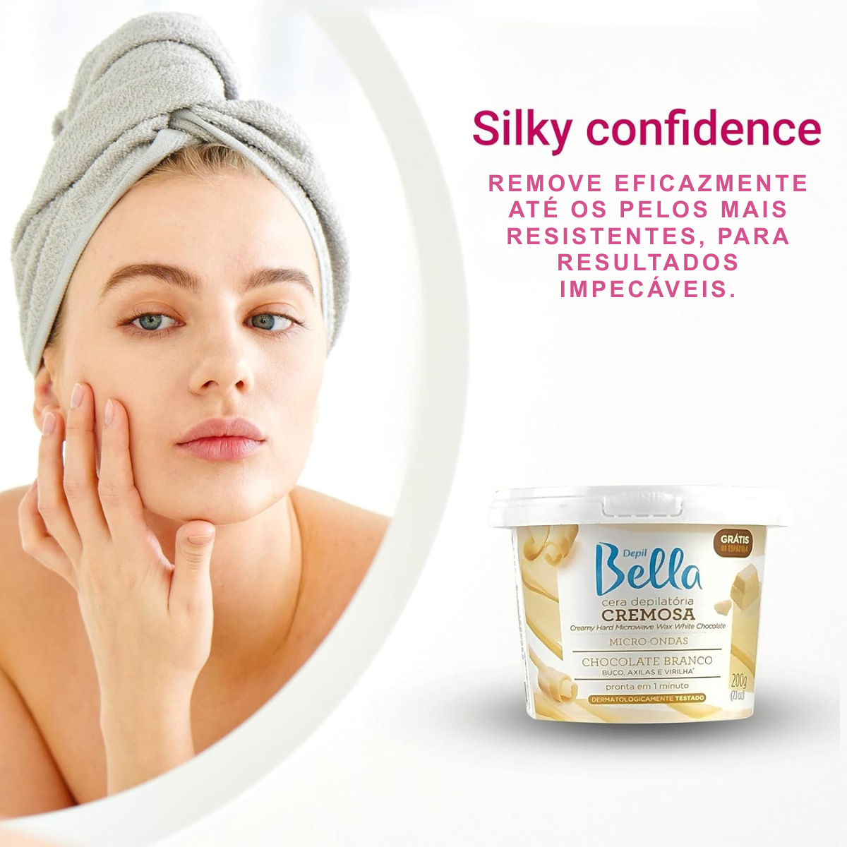 Cera Micro-Ondas Cremosa Chocolate Branco - ‎200g Depil Bella