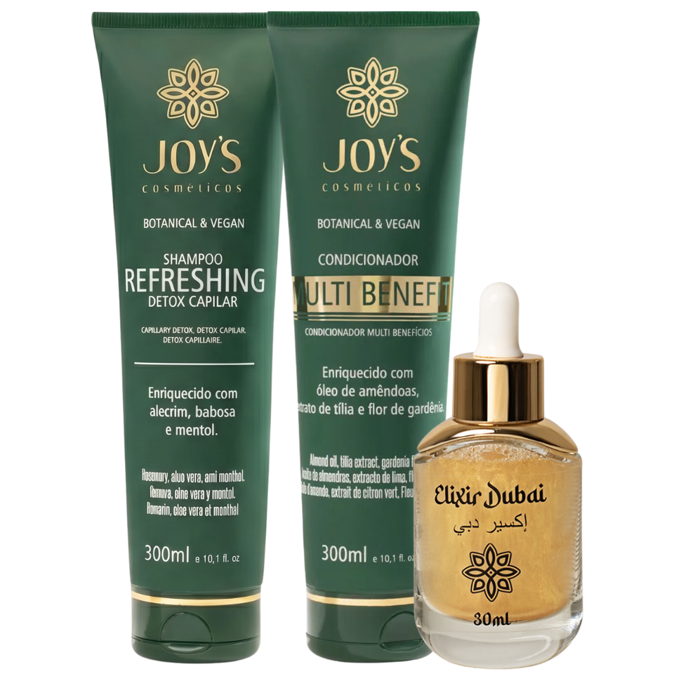 Kit Shampoo e Condicionador Vegano + Antiqueda Elixir Dubai