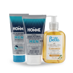 Kit Depil Homem - Creme e Gel Depilatorio + Gel Corporal