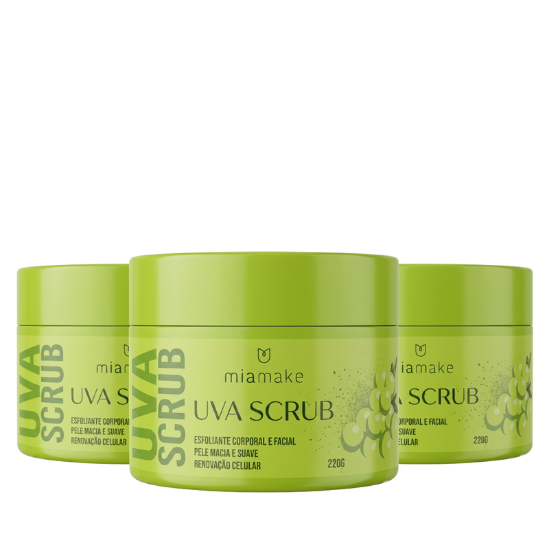 Kit Trio Scrub Uva Verde Esfoliante Mia Make 660g