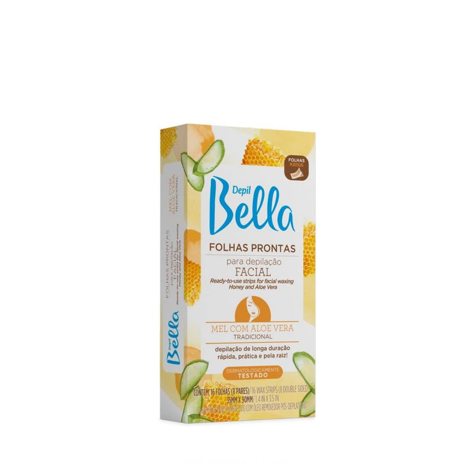 Folha Pronta Depilação Facial Mel e Aloe Vera - ‎Depil Bella
