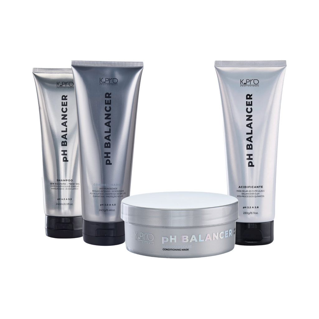 Kit Luxo pH Control - Shampoo + Máscara + Acidificante + Condicionador
