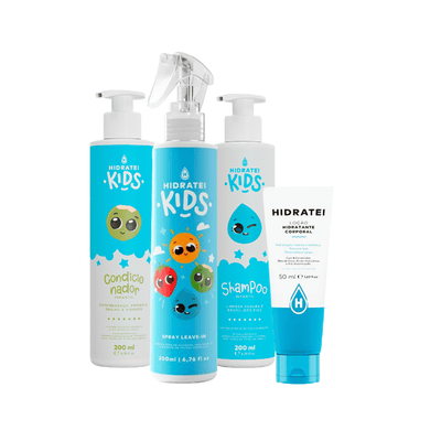 Kit Kids Care & Hydration: Shampoo + Condicionador + Leave-in + Loção Refrescante Hidratei