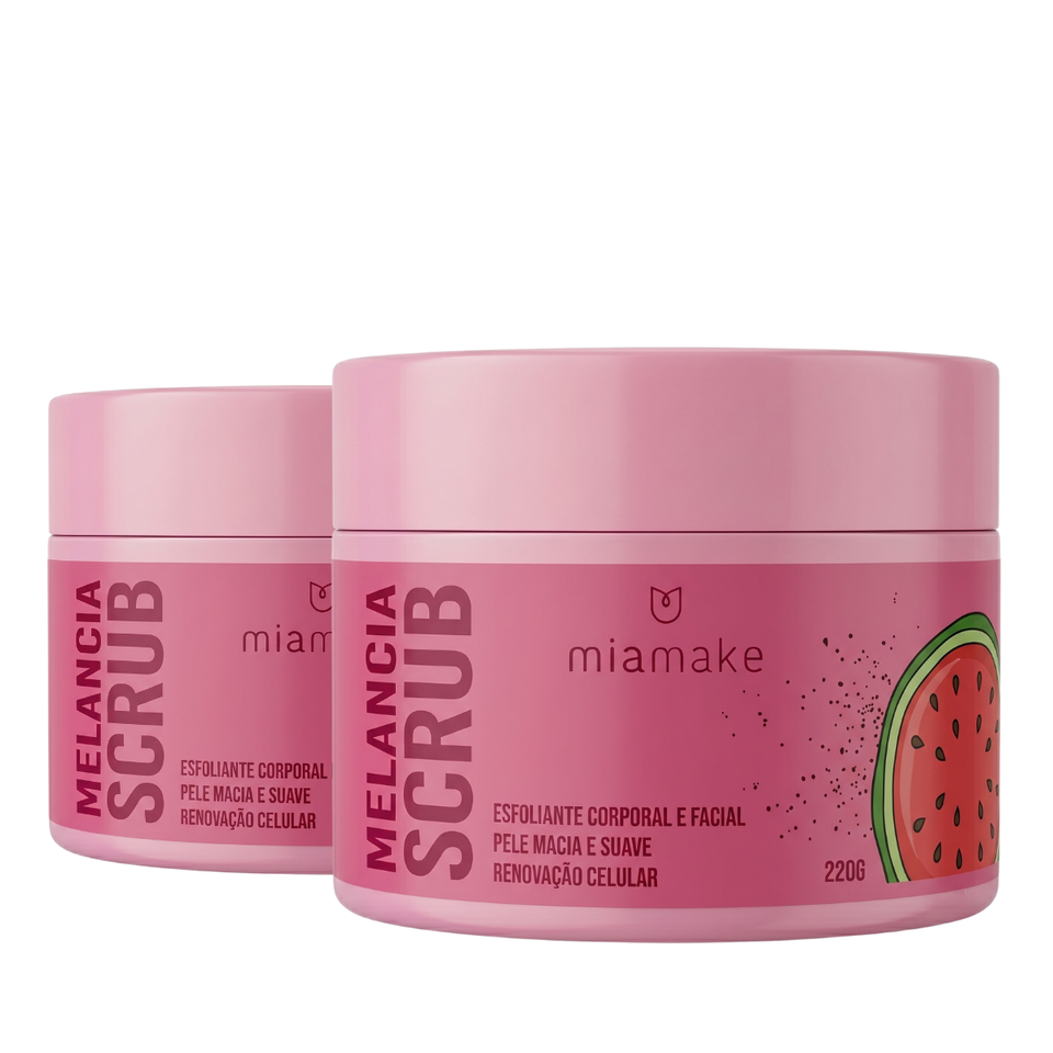 Kit Duo Scrub Melancia Esfoliante Mia Make 440g
