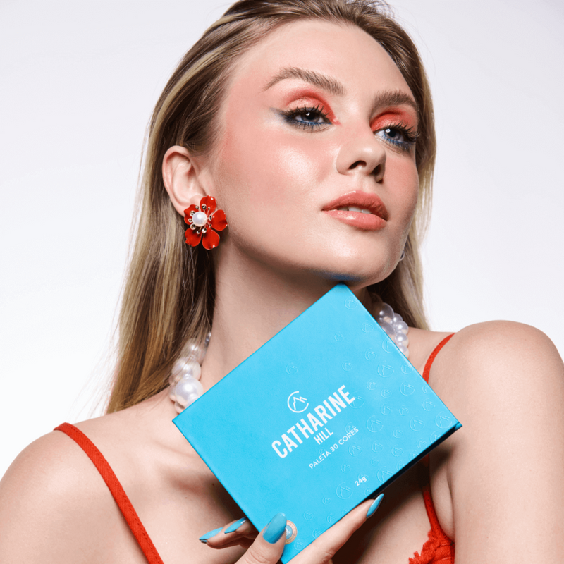 Kit Paleta 30 Cores + Batom Catharine Hill — Escolha o Batom