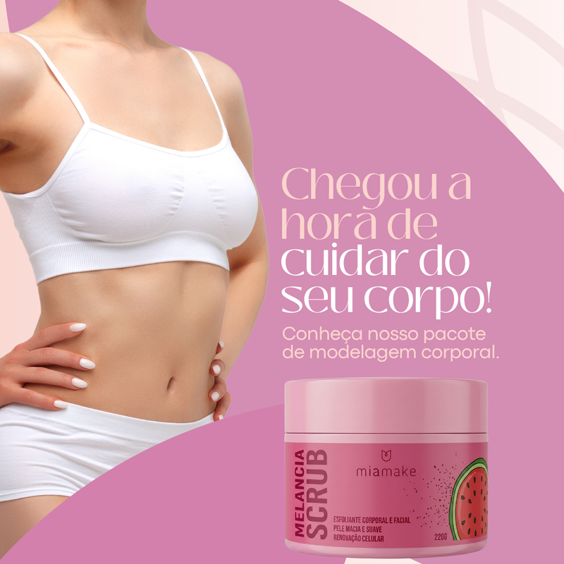 Kit Duo Scrub Melancia Esfoliante Mia Make 440g