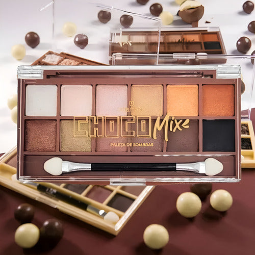 Paleta De Sombras Mia Make Chocolate Mix 12 Cores Para Olhos