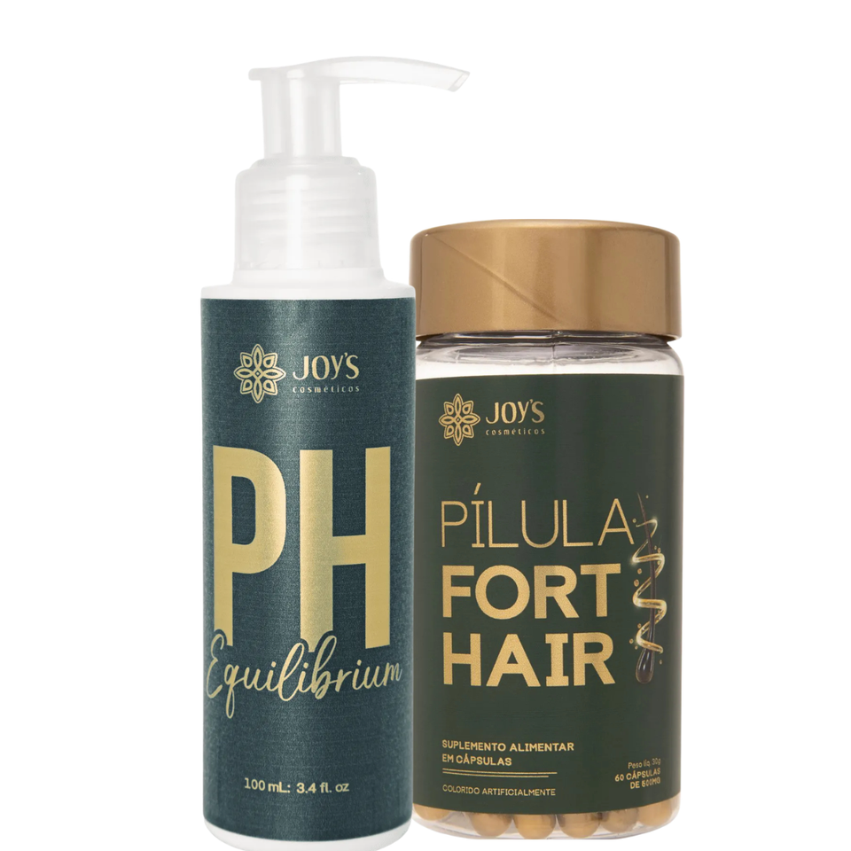 Kit Acidificante pH + Suplemento Fort Hair Capilar Joy's