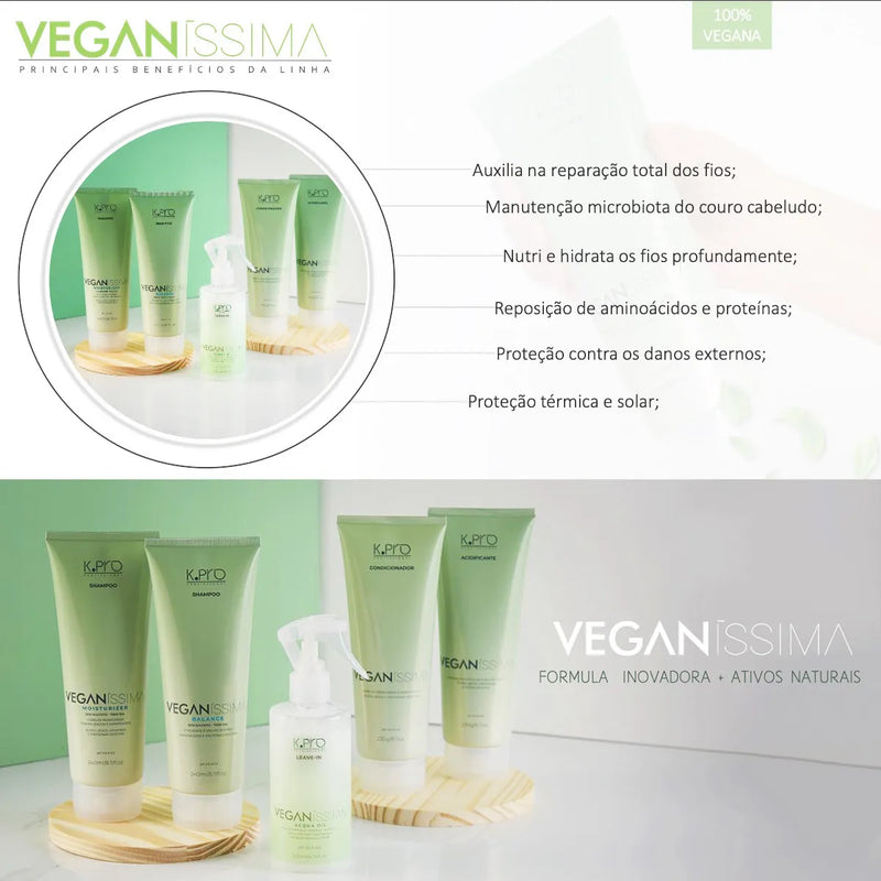 Kit Veganíssima Nutrição Profunda - Shampoo + Condicionador + Leave-in Acqua Oil