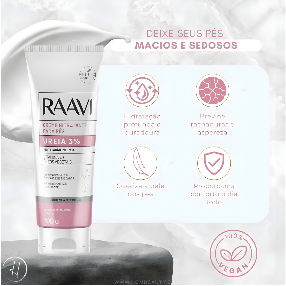 Creme Hidratante para Pés - 100g Raavi