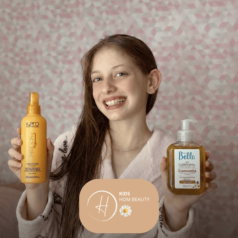 Kit Kids Leave-in e Shampoo Petit + Camomila Gel Corporal