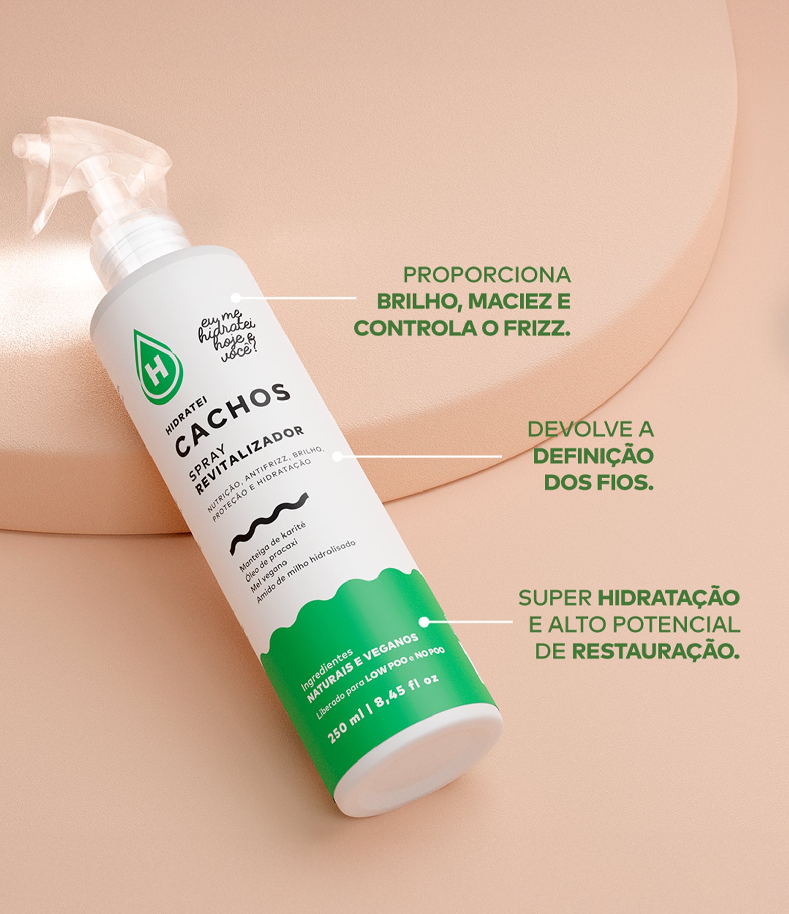 Kit Cachos Hidratei Shampoo + Super Máscara + Spray Leave-in