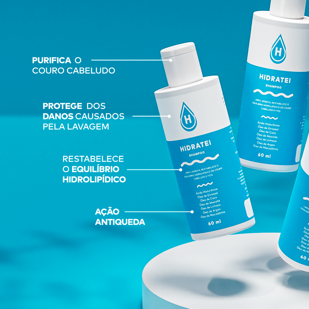 Kit Travel Size Hidratei Shampoo e Condicionador + Leave-in