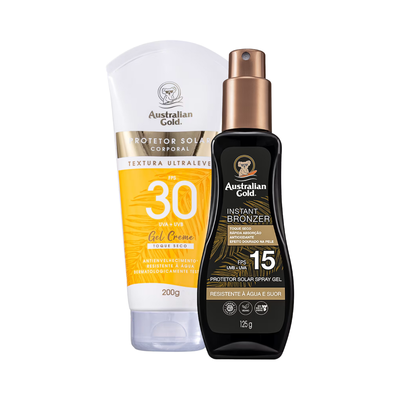 Kit Australian Gold Protetor Solar - Spray 15 + Creme Facial