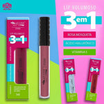 Gloss Lip Volumoso 3em1 Rosa Mosqueta Ác Hialurônico Vit E