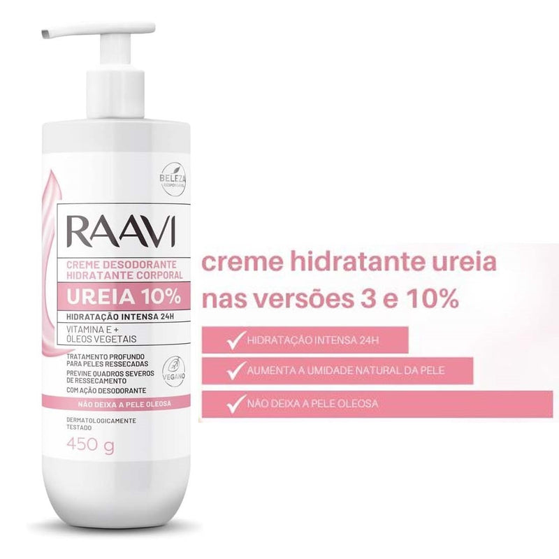 Raavi - Creme Hidratante Corporal com Ureia 10% 450g