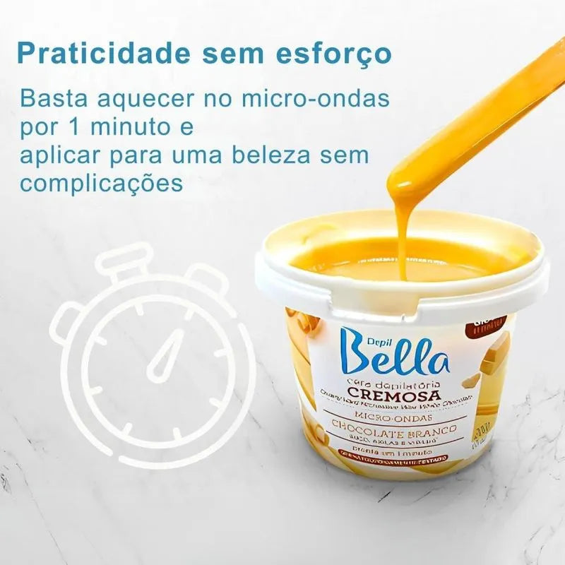 Cera Micro-Ondas Cremosa Chocolate Branco Depil Bella 100g