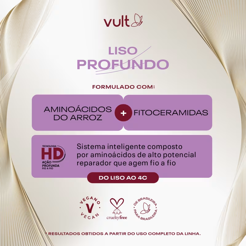 Shampoo Cabelos Liso Profundo 350ml - Vult