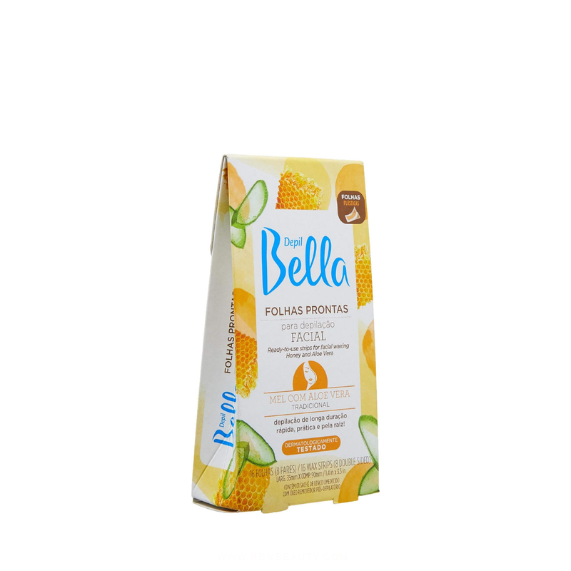 Folha Pronta Depilação Facial Mel e Aloe Vera - ‎Depil Bella