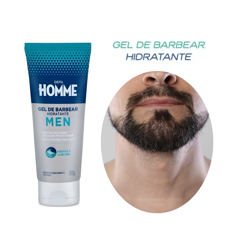 Kit Depil Homem - Creme e Gel Depilatorio + Gel Corporal