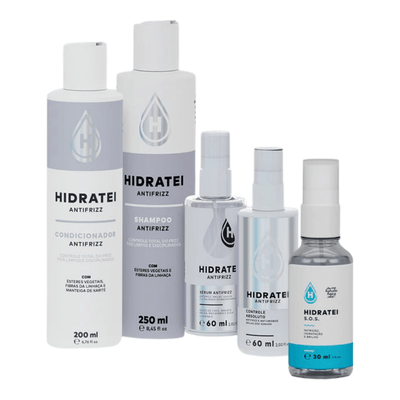 Kit Linha Antifrizz Shampoo e Condicionador +  Sérum + SOS