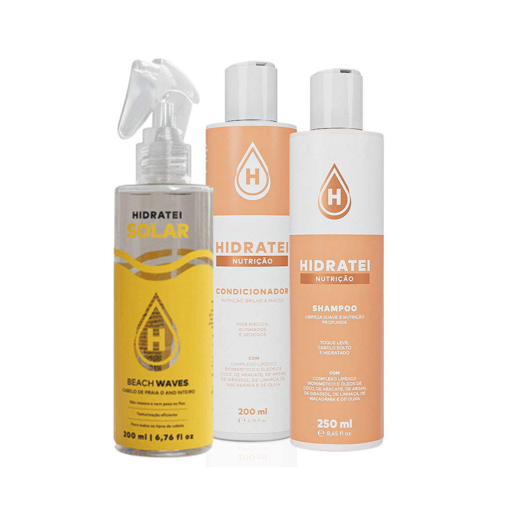 Kit Nutrição & Praia Hidratei - Shampoo e Condicionador + Spray Beach Waves