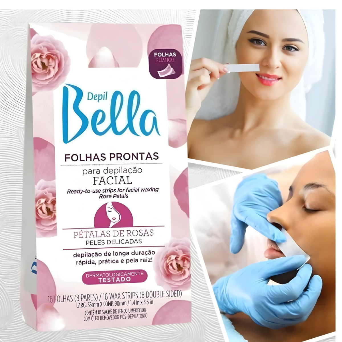 Folha Pronta para Depilação Facial 16 Fls - ‎Depil Bella