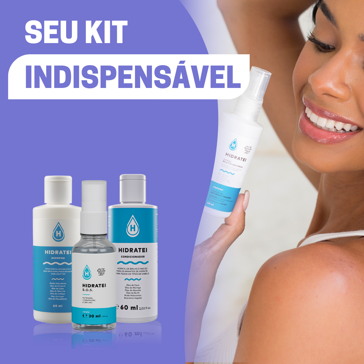 Kit Travel Size Hidratei Shampoo e Condi.+ S.O.S Leave-in