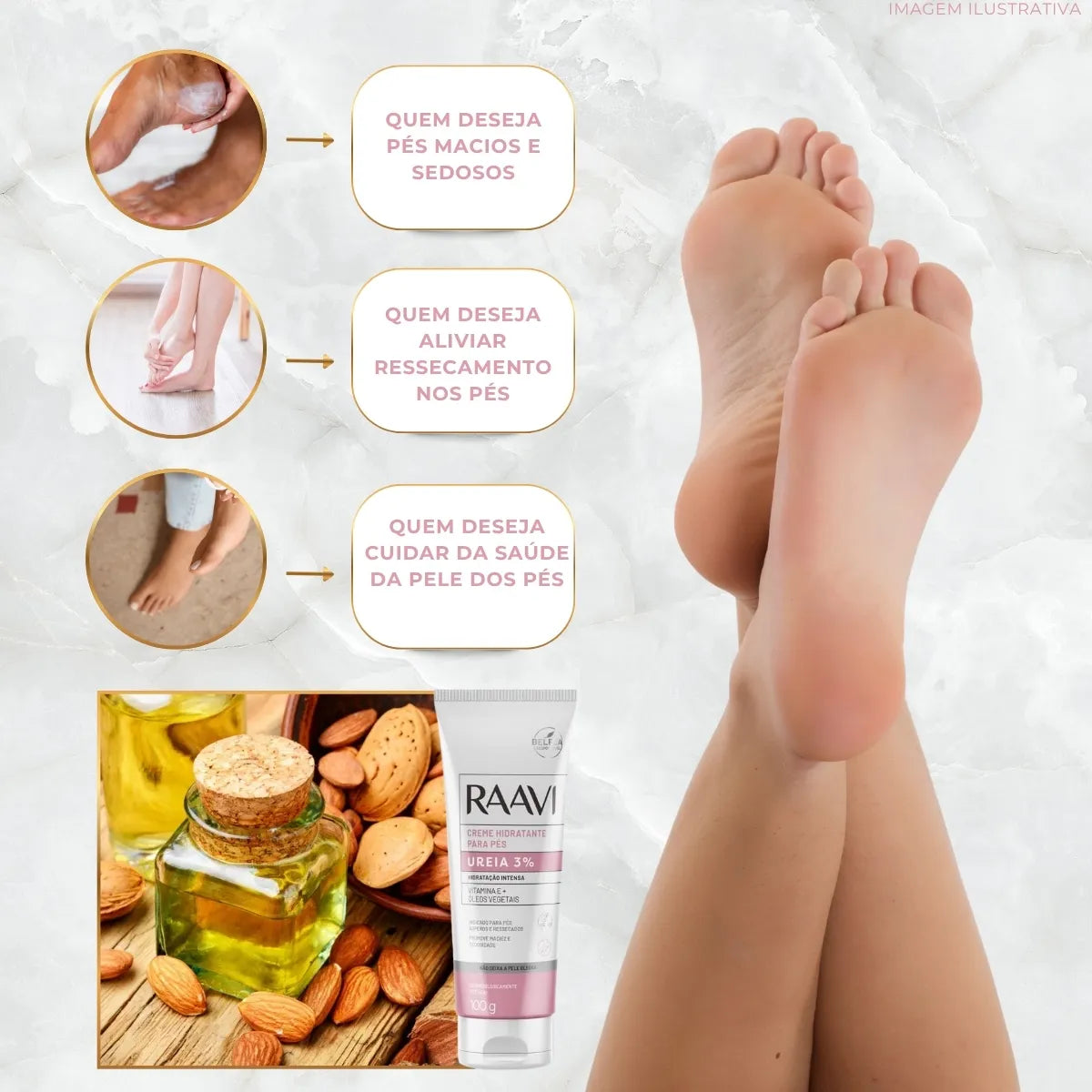 Creme Hidratante para Pés - 100g Raavi