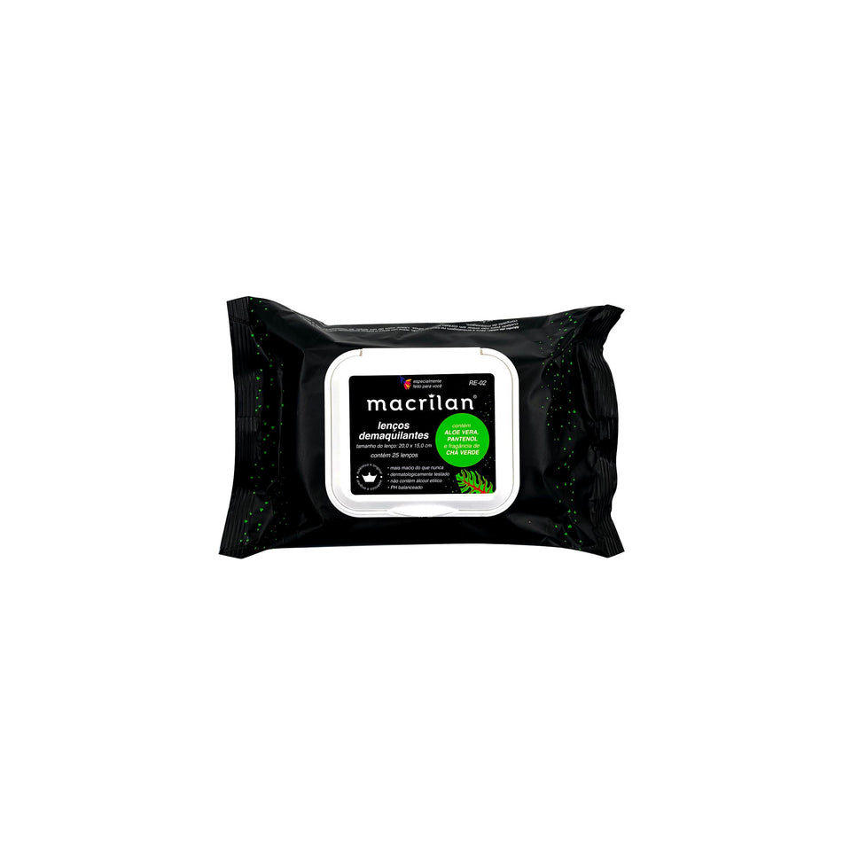 Lenços Demaquilantes RE-02 Limpeza Facial - Macrilan