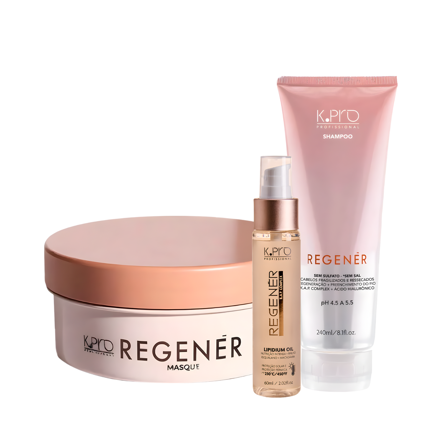 Kit Regenér Absoluta - Shampoo + Máscara + Óleo Lipidium