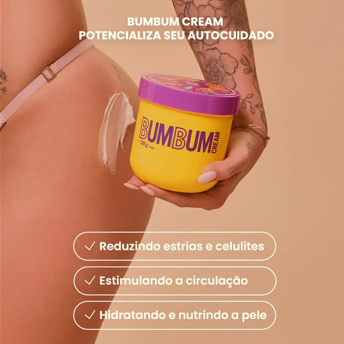 Kit 2 Creme Bumbum Cream  - 1kg Corporal Hidratante