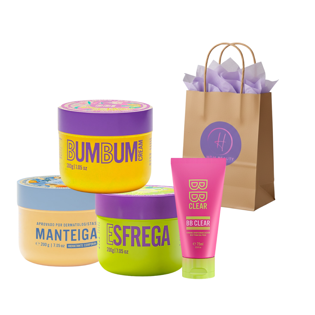 KIt Bumbum e Esfrega Cream + BB Clear + Manteiga Corporal