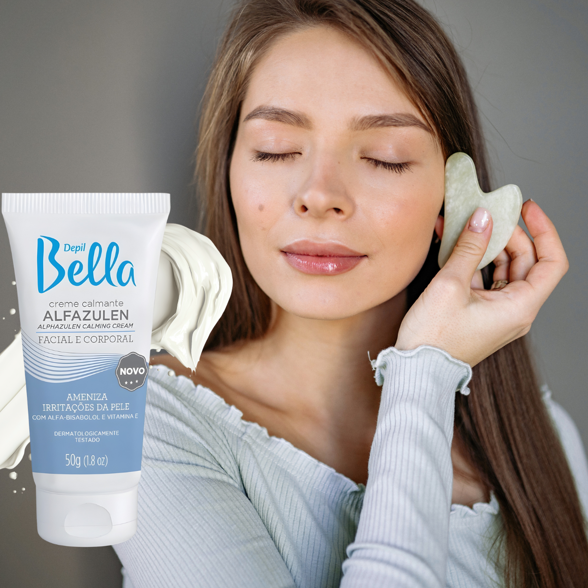 Creme Calmante Alfazuelen Facial e Corporal - 50g ‎Depil Bella