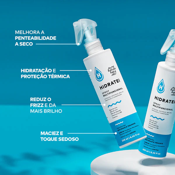 Kit Hidratei Shampoo e Cond. + Spray Leave-in + Brinde