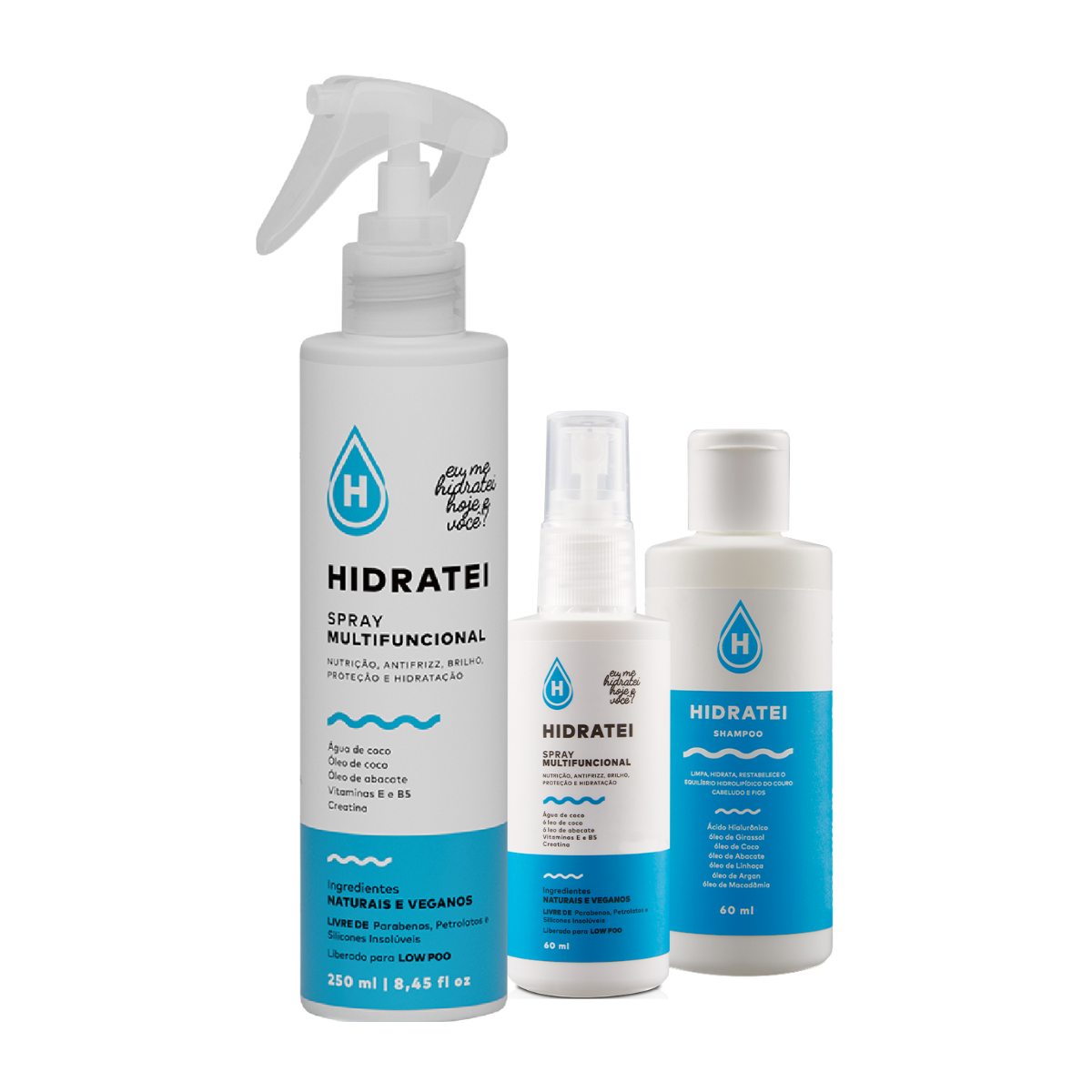 Spray Leave-in + Travel Size Hidratei = Cabelo Poderoso