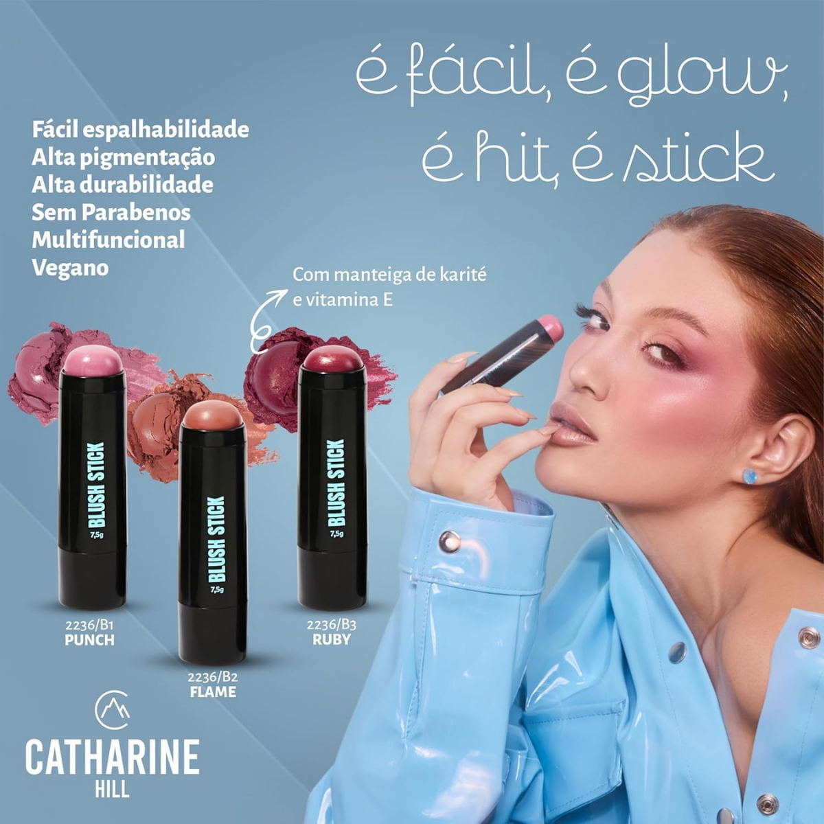Blush Stick Catharine Hill Maquiagem 7,5g