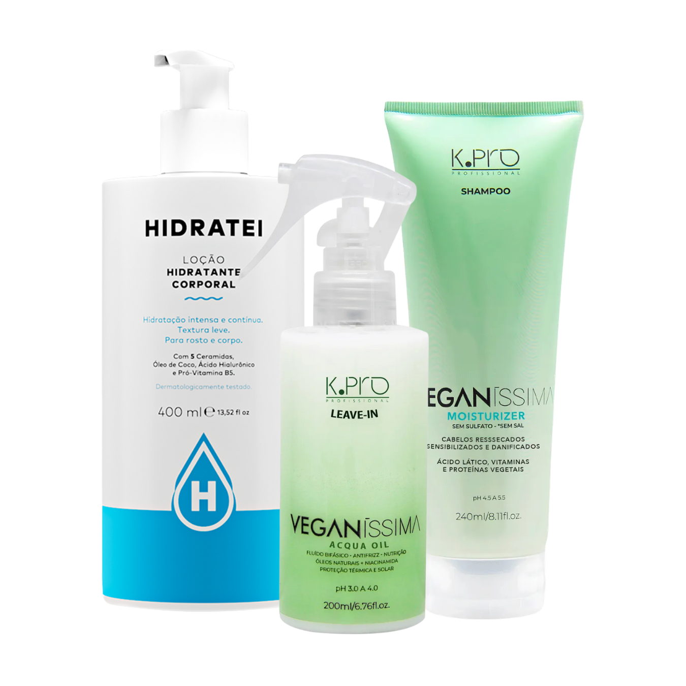 Kit Daily Corpo & Hair - Shampoo e Leave Antifrizz + Loção