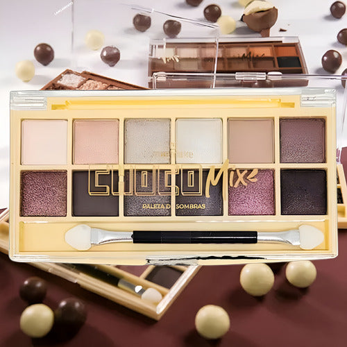 Kit Caneta Olhos Preta À Prova D'água + Paleta Sombras