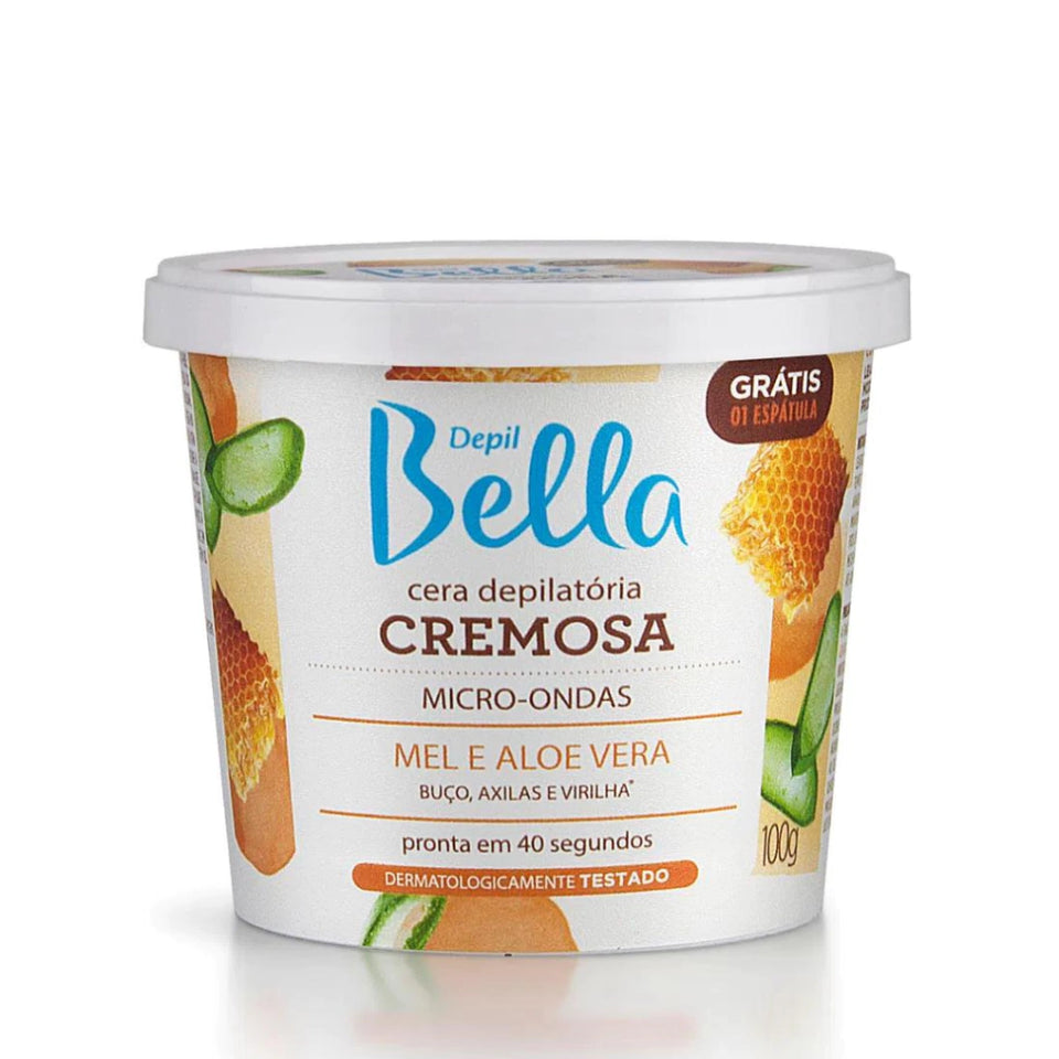 Cera Micro-Ondas Cremosa Mel e Aloe Vera Depil Bella 100g
