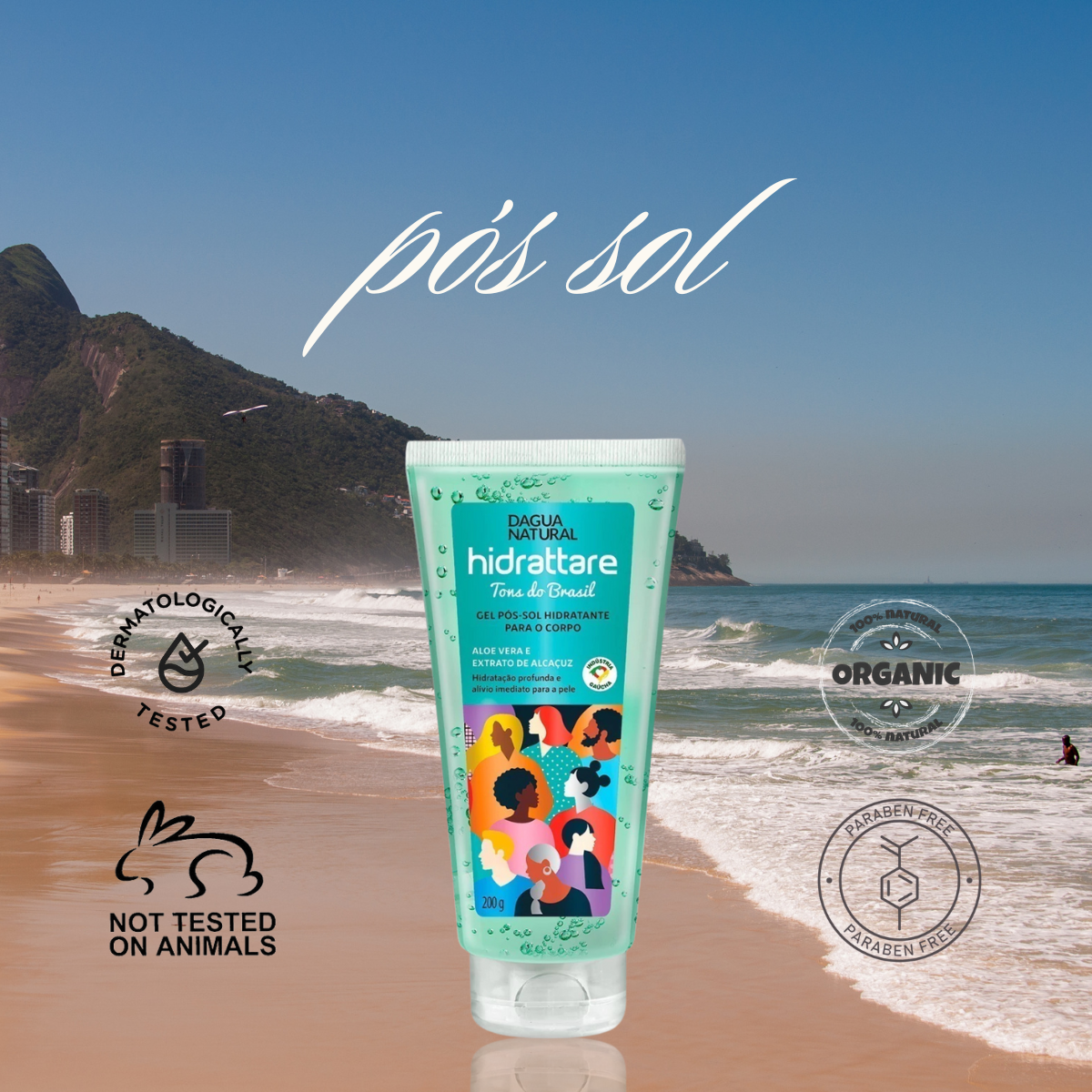 Gel Corporal Bronzeador Pós-Sol - 200g Dagua Natural