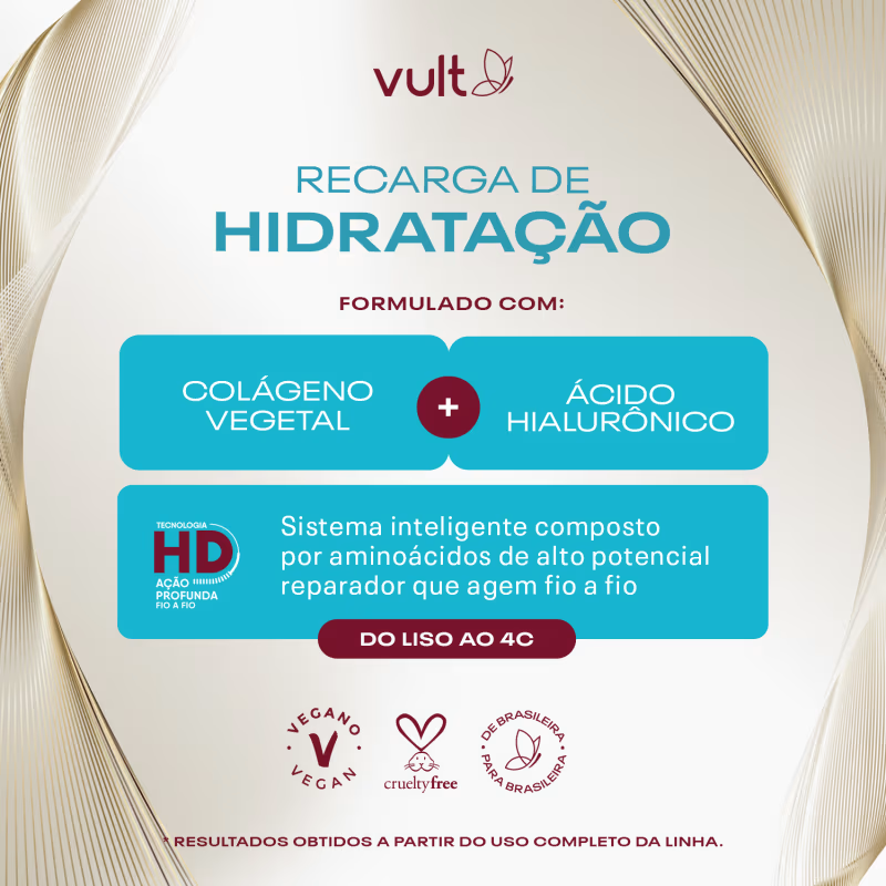 Máscara Turbinada Cabelo Recarga de Hidratação 500g - Vult