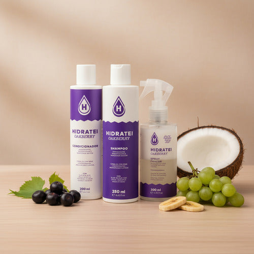 Kit Finalizador + Shampoo + Condicionador Hidratei Oakberry