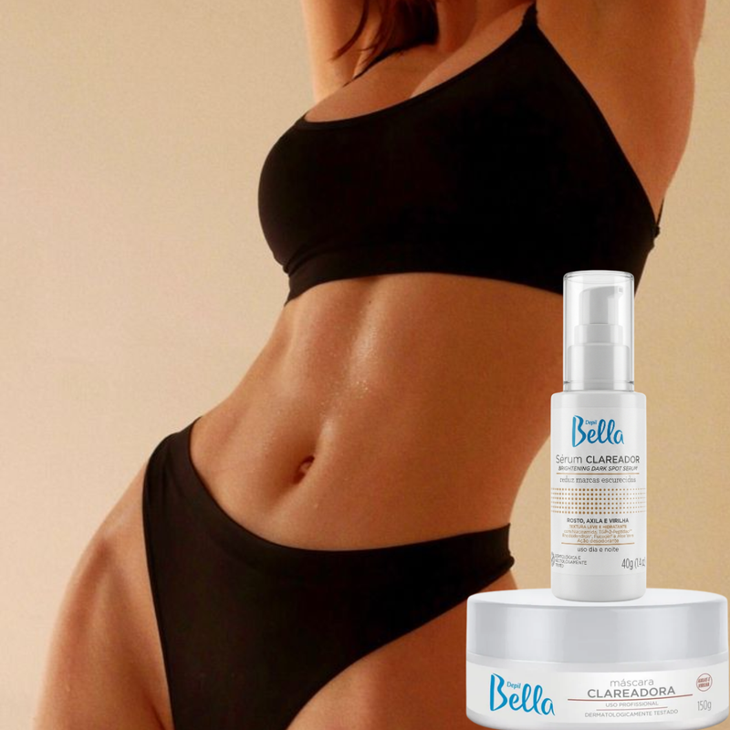 Kit Depil Bella Máscara Clareadora Corporal + Sérum Clareador