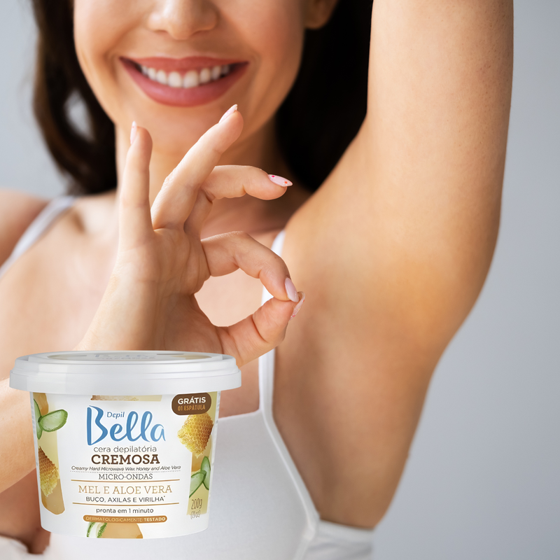 Cera Depilatória para Micro-Ondas Mel - 200g ‎Depil Bella